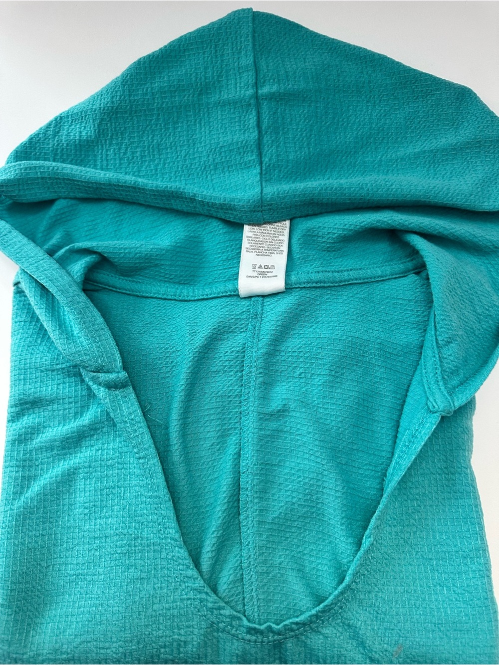 NWOT- Teal Hooded Pullover swimsuit coverup size M